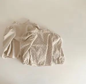 Corduroy Ruffleneck Blouse