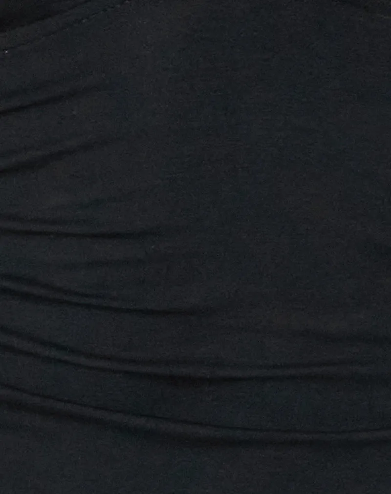 Cosmo Halterneck Top in Jersey Black