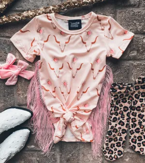 cowskull fringe t shirt dress