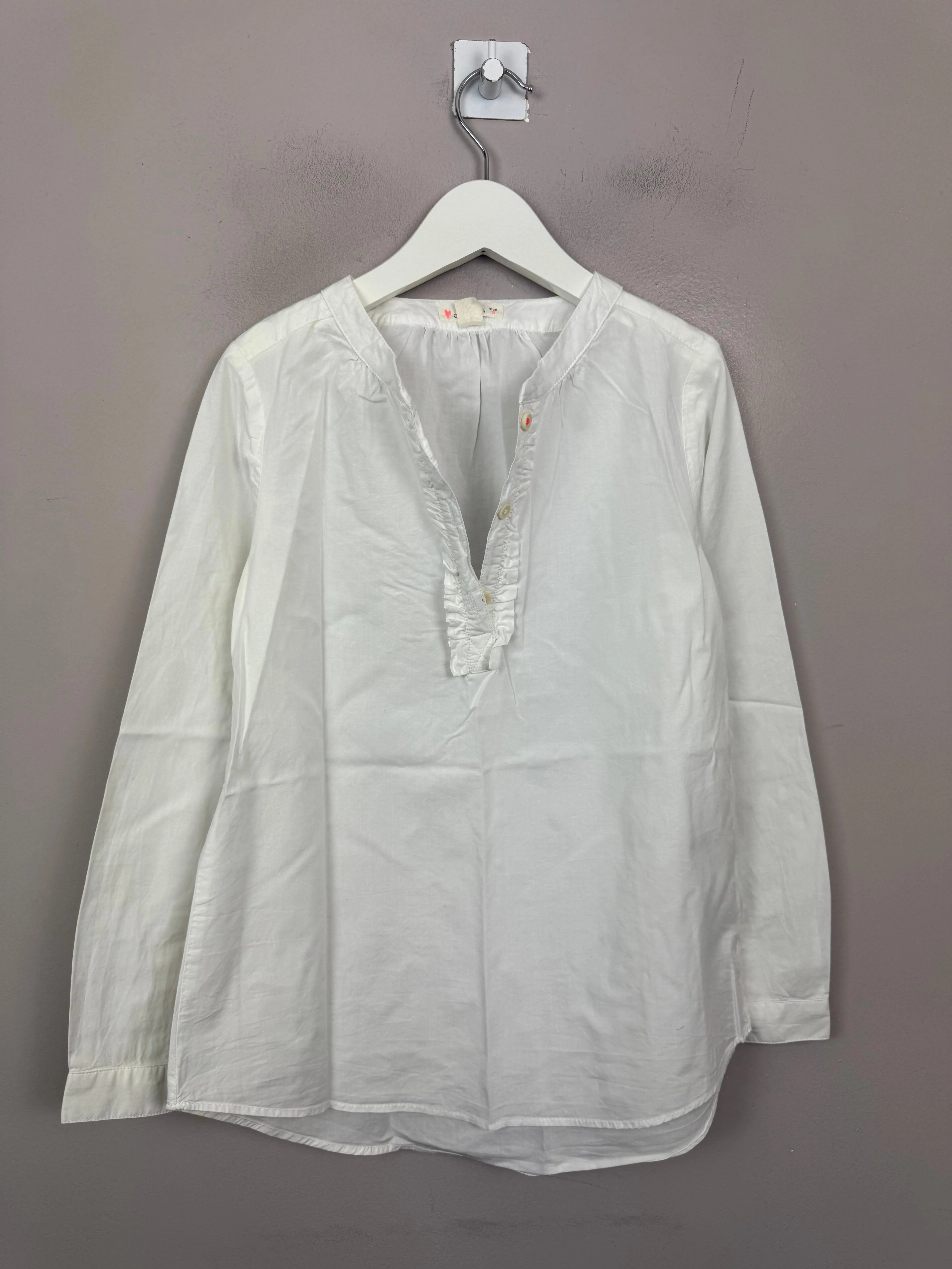 Crew White Ruffle Shirt 8y