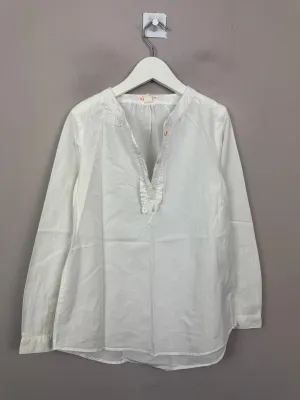 Crew White Ruffle Shirt 8y