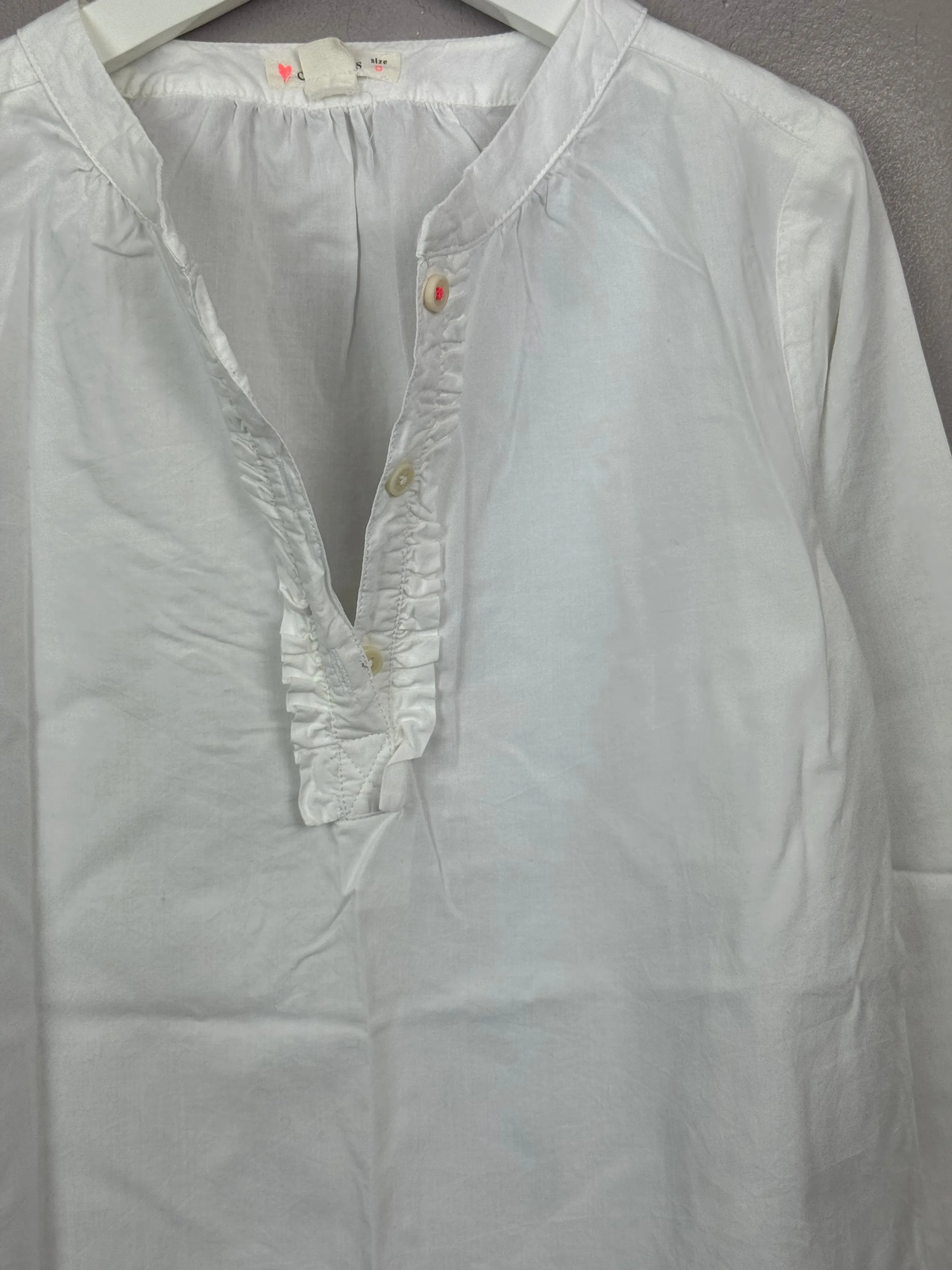 Crew White Ruffle Shirt 8y