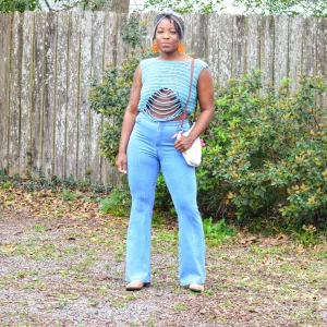 Crochet peek a boo top