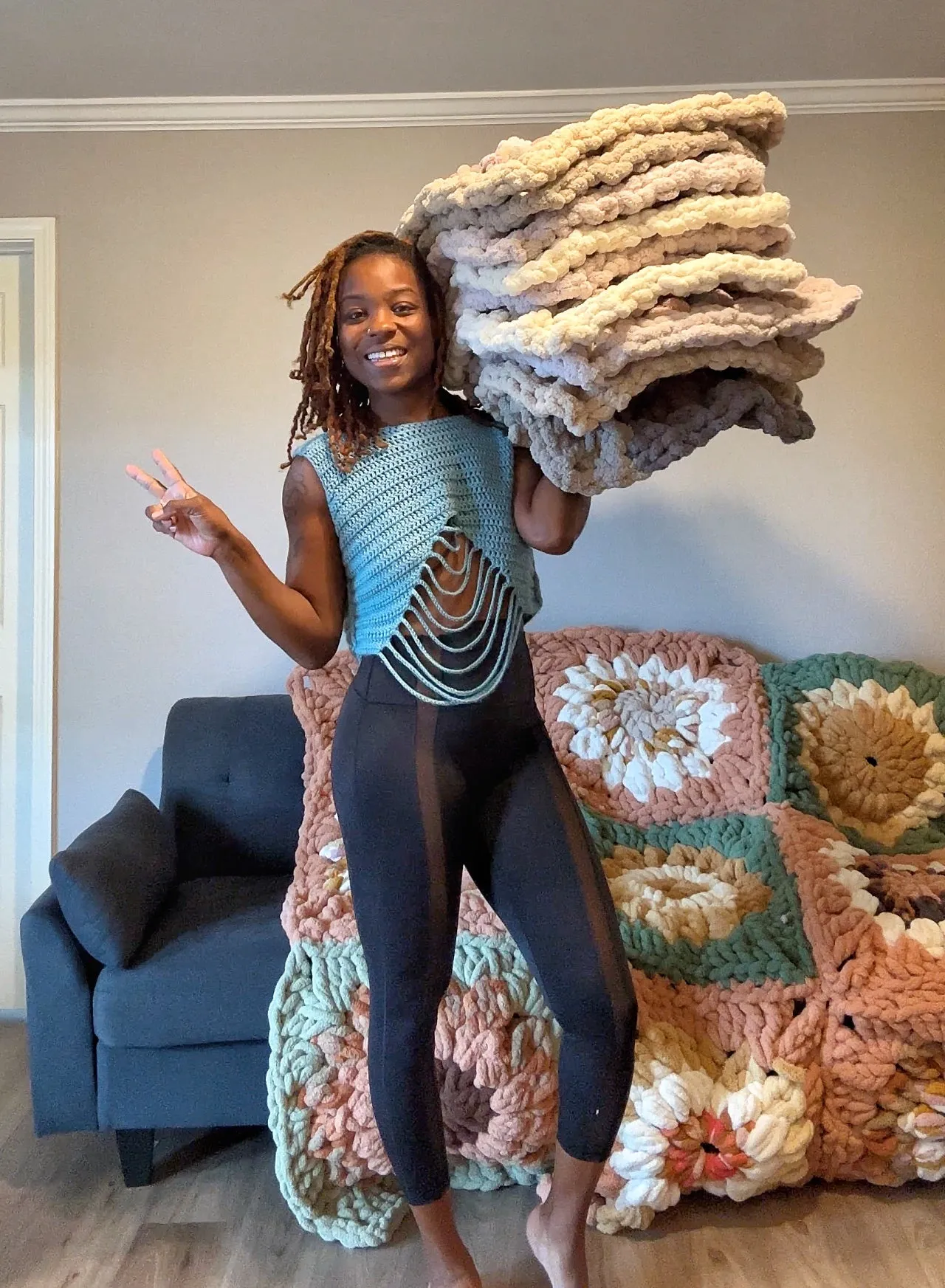 Crochet peek a boo top
