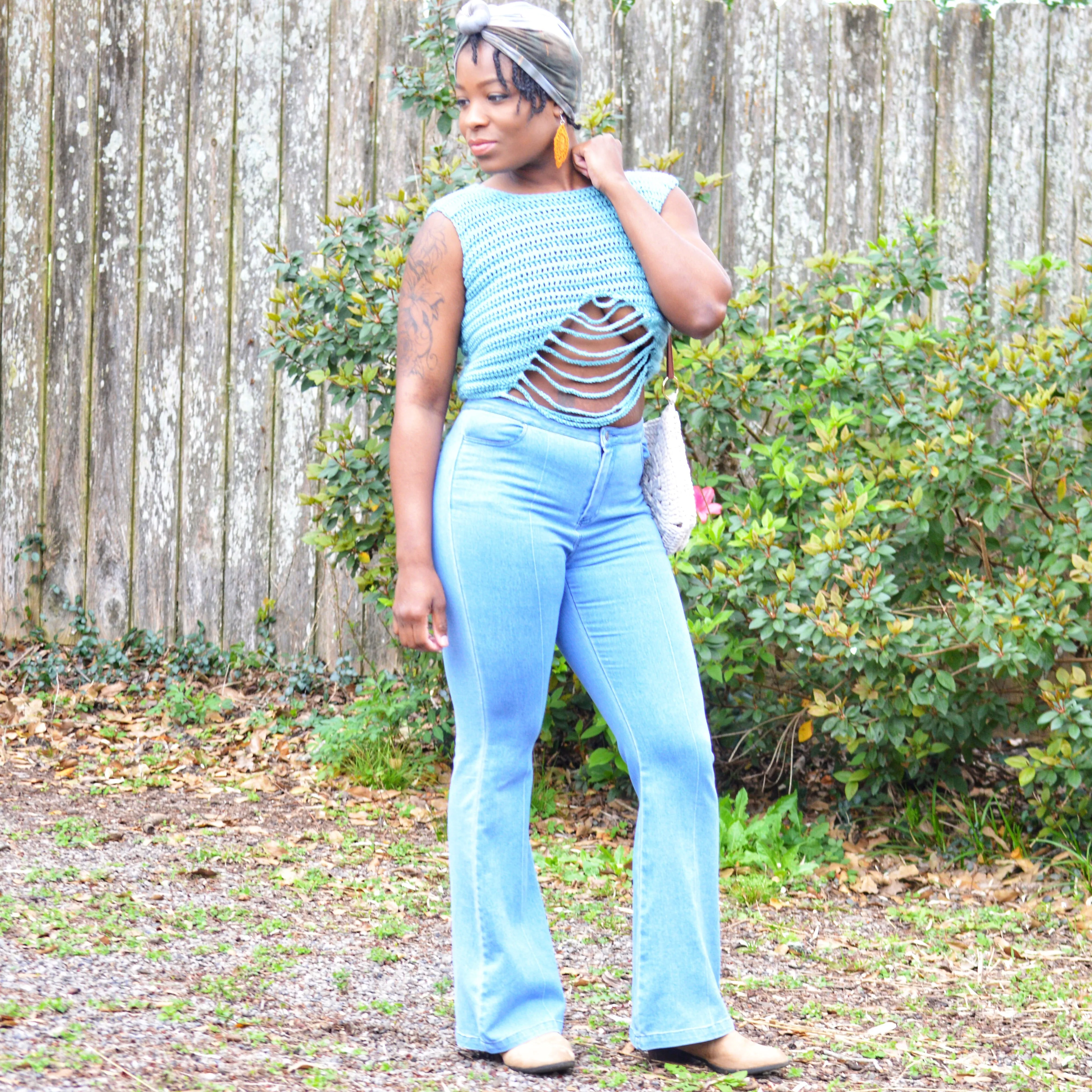 Crochet peek a boo top
