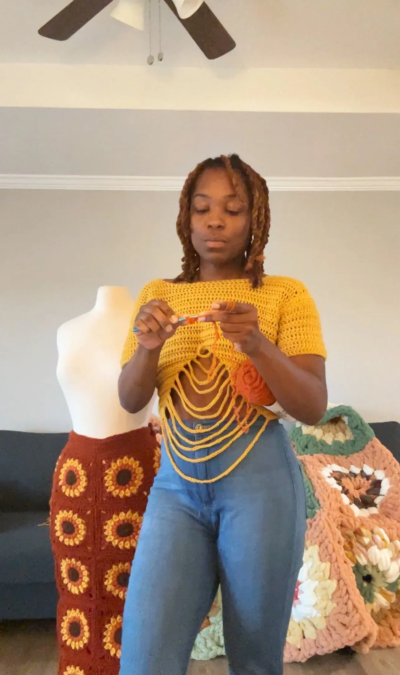 Crochet peek a boo top
