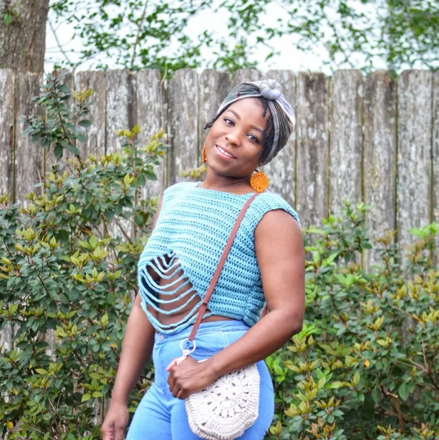 Crochet peek a boo top