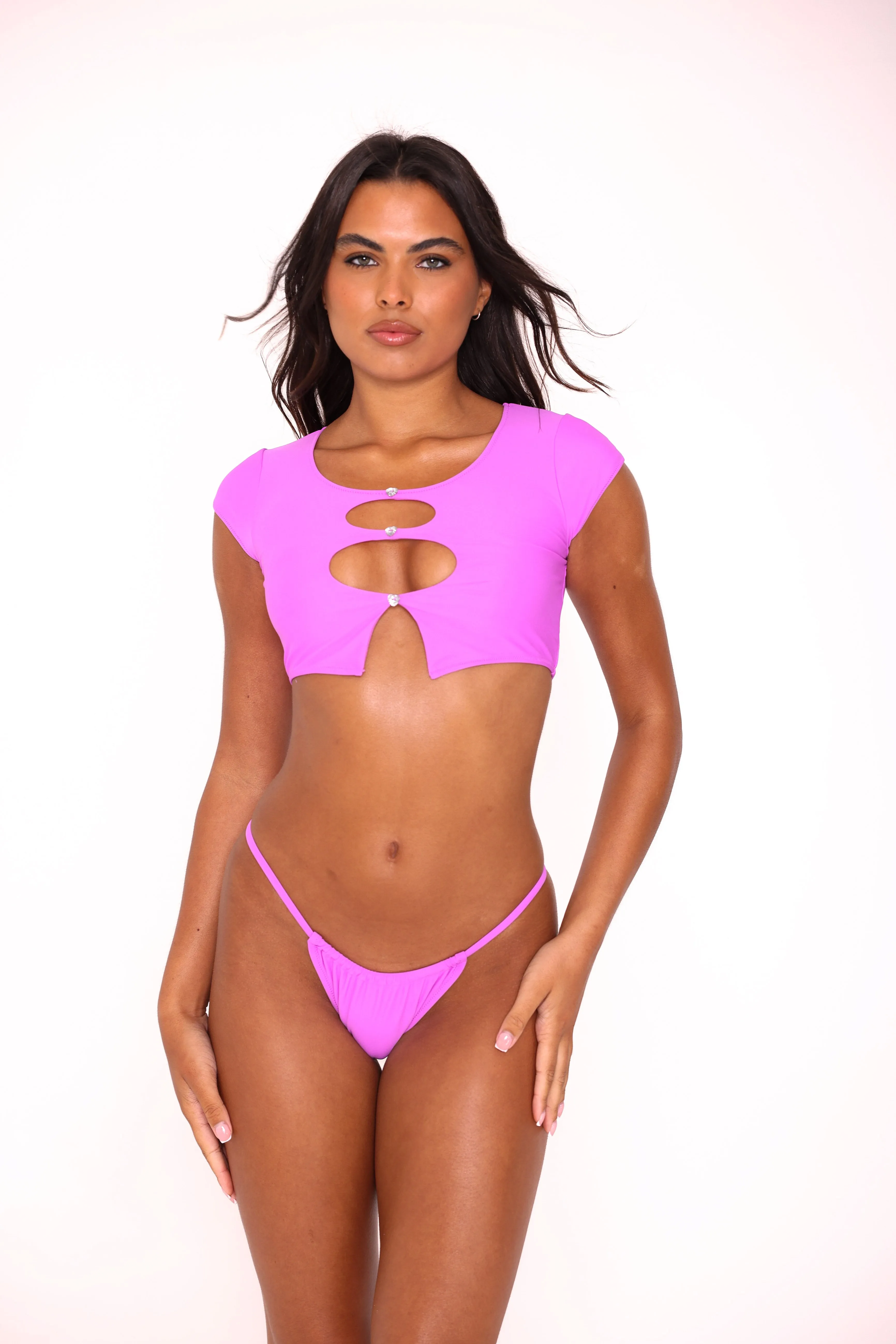 Crop cut out bikini top