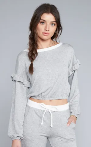 Cropped Dolman Ruffle Top