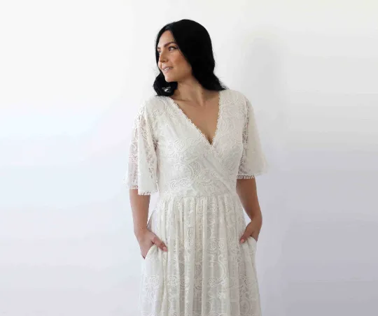 Curvy Butterfly Sleeves dress #1267