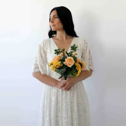 Curvy Butterfly Sleeves dress #1267