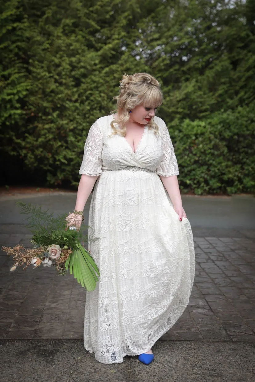 Curvy Butterfly Sleeves dress #1267