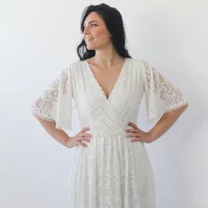 Curvy Butterfly Sleeves dress #1267
