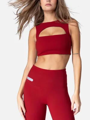 Cut Out Bra Top - Fire Red