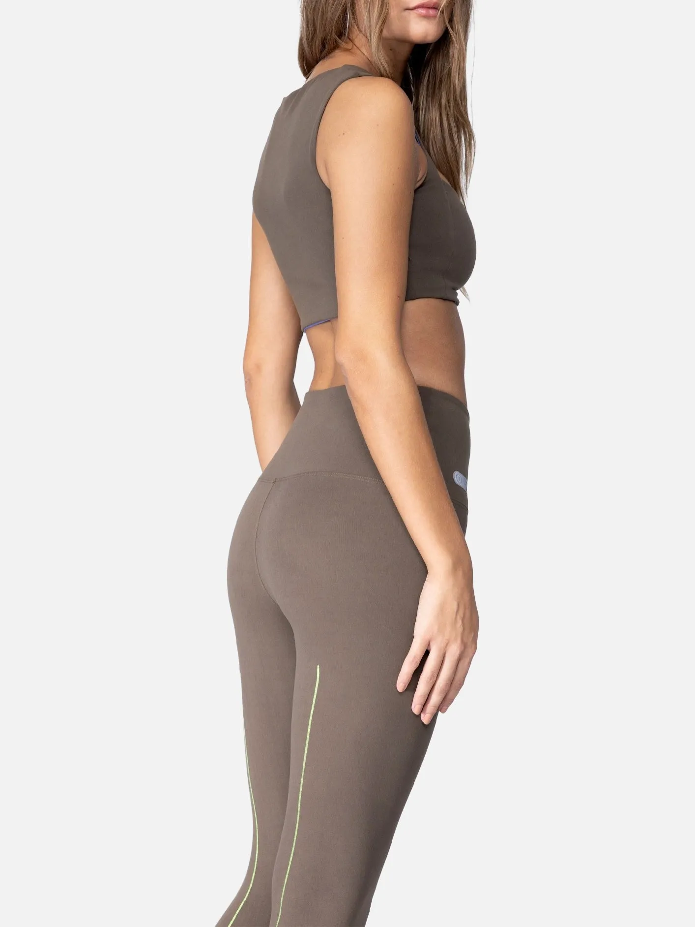 Cut Out Reversible Bra Top - Rusty Green