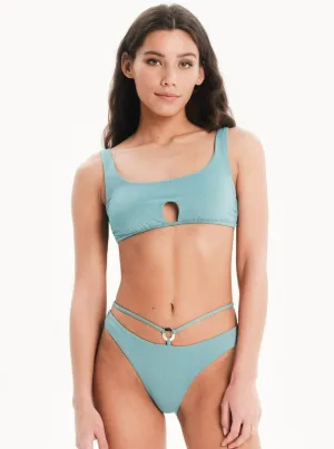 Cut Out Ring Bikini - ICY BLUE