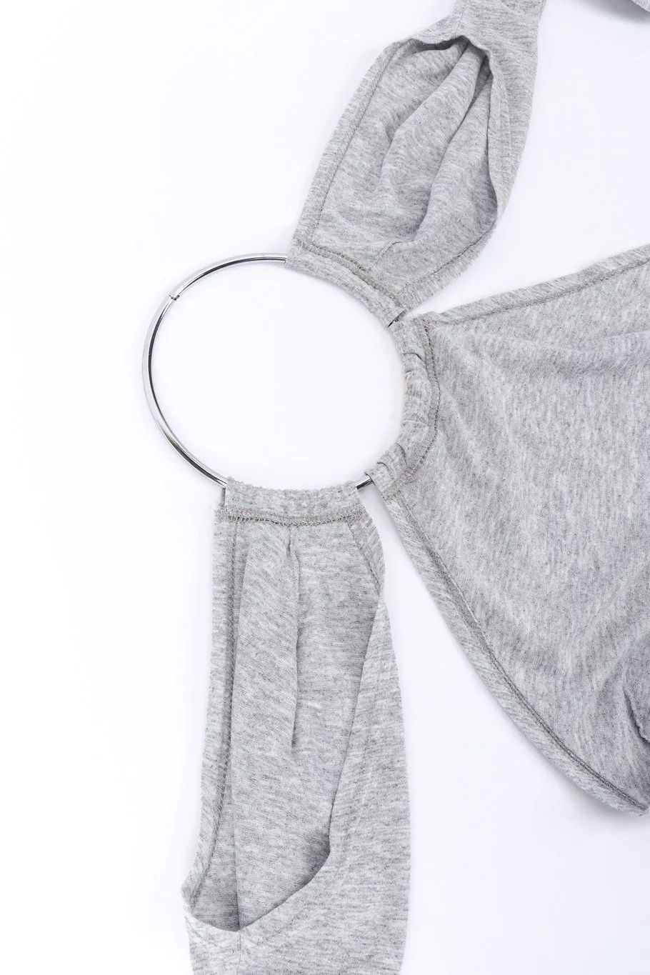 Cut-Out Sleeve Ring Collar Halter Top