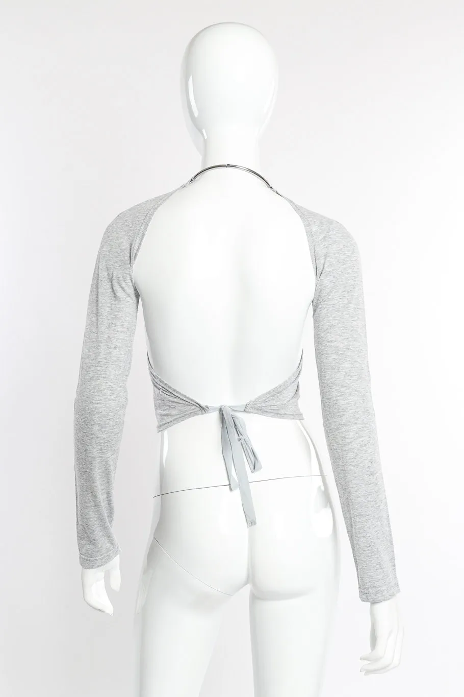 Cut-Out Sleeve Ring Collar Halter Top