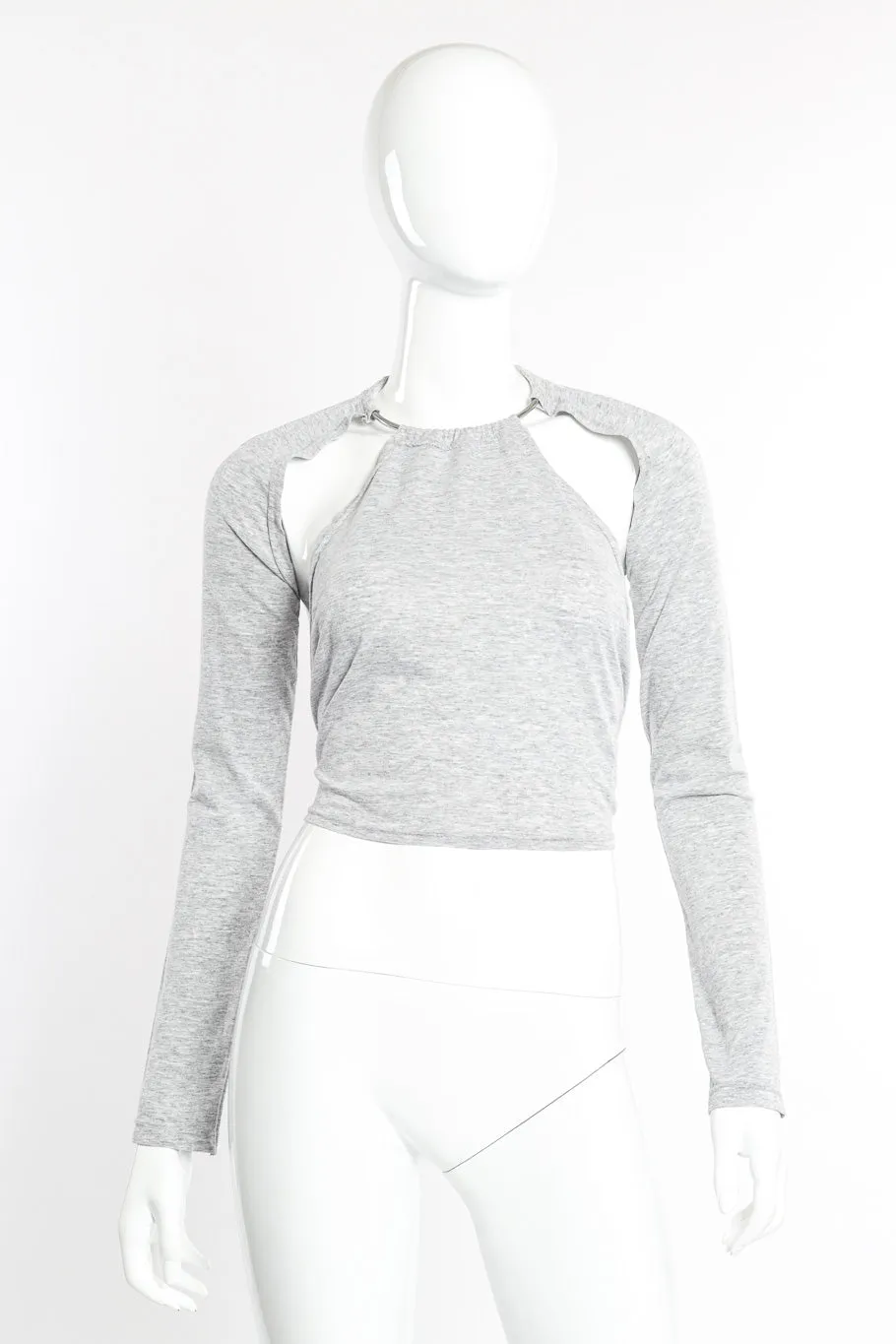 Cut-Out Sleeve Ring Collar Halter Top