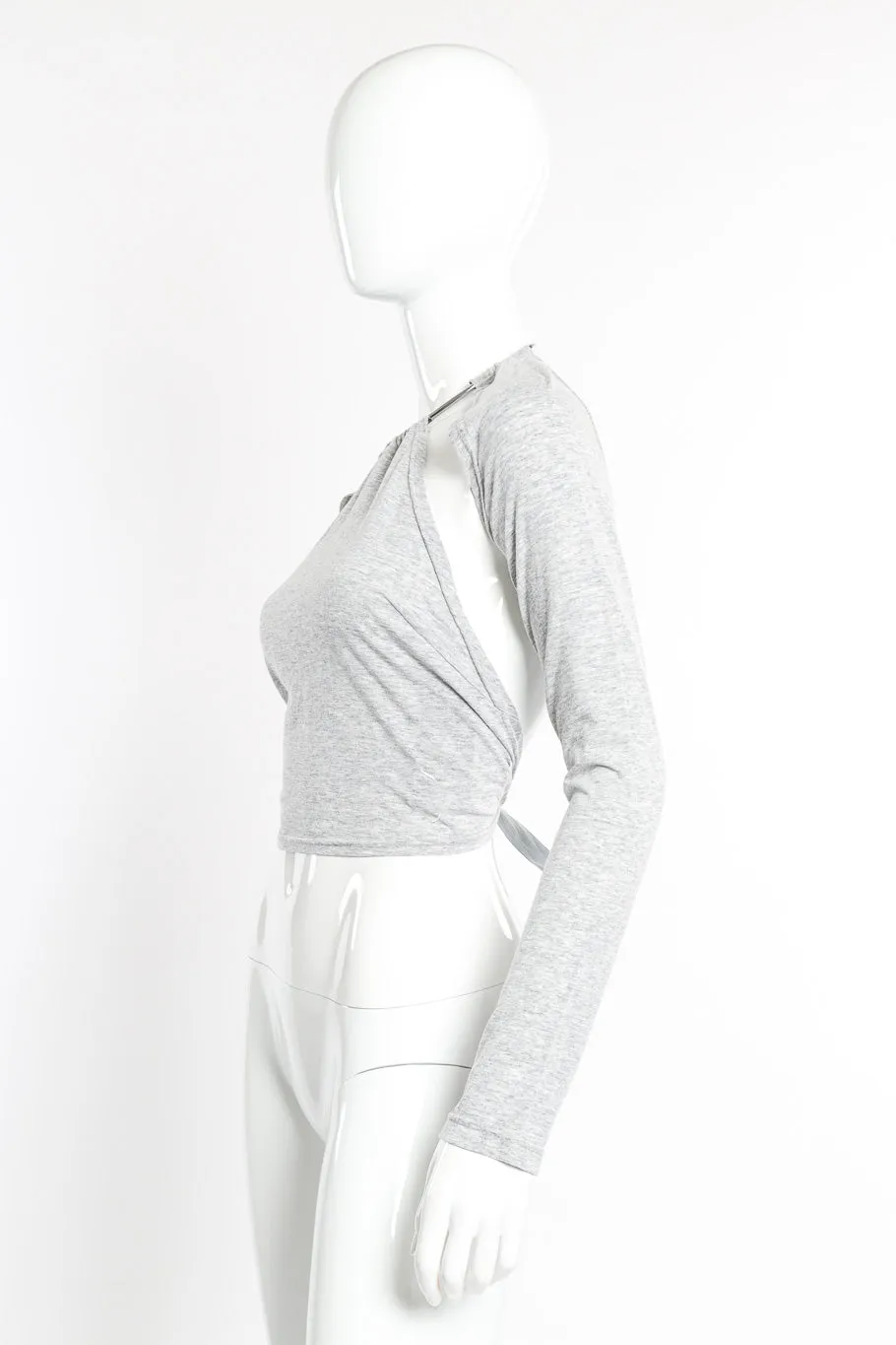 Cut-Out Sleeve Ring Collar Halter Top