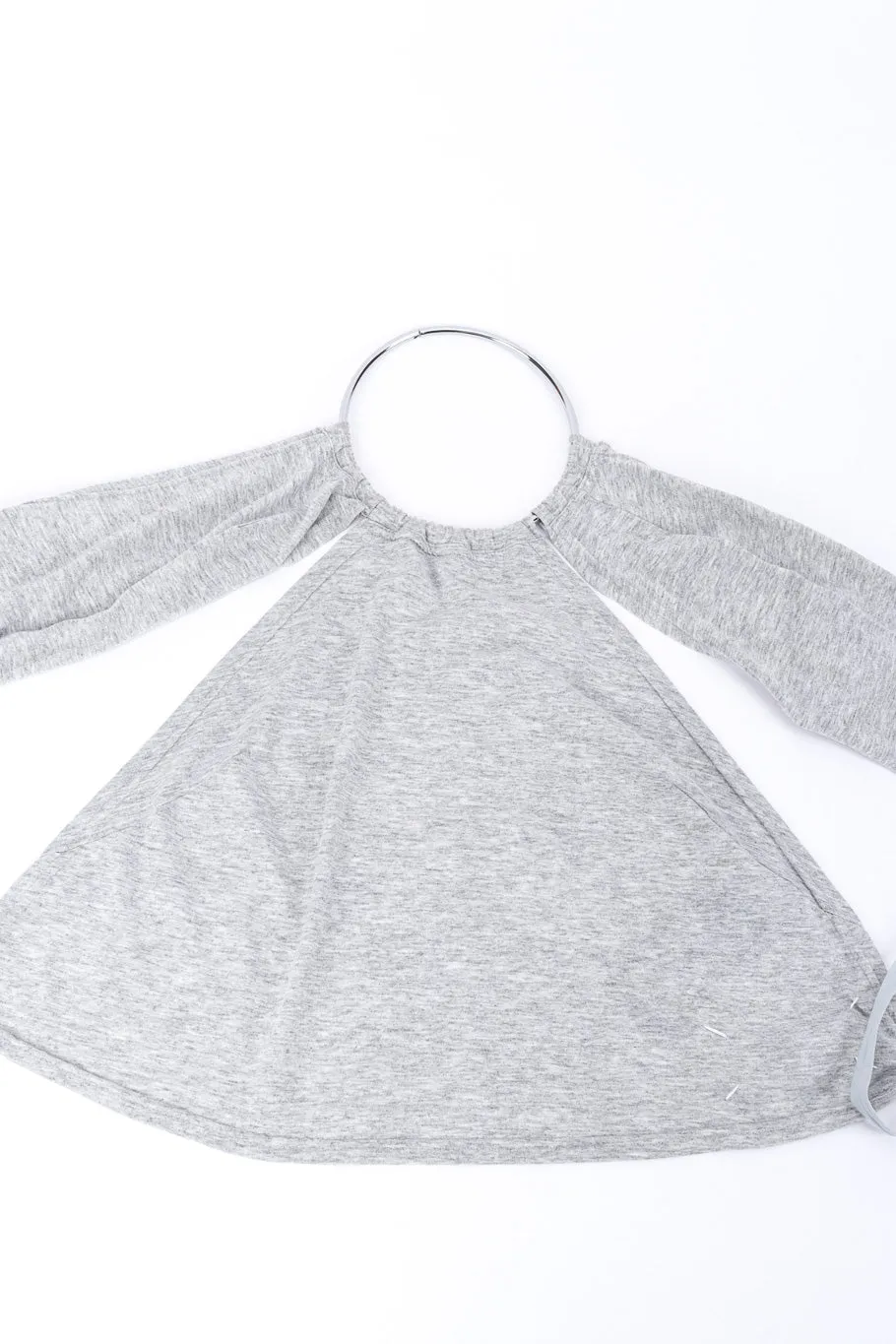Cut-Out Sleeve Ring Collar Halter Top