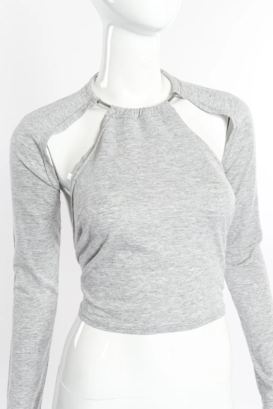 Cut-Out Sleeve Ring Collar Halter Top
