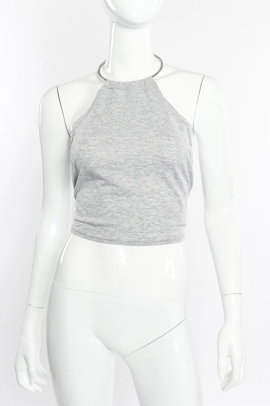 Cut-Out Sleeve Ring Collar Halter Top