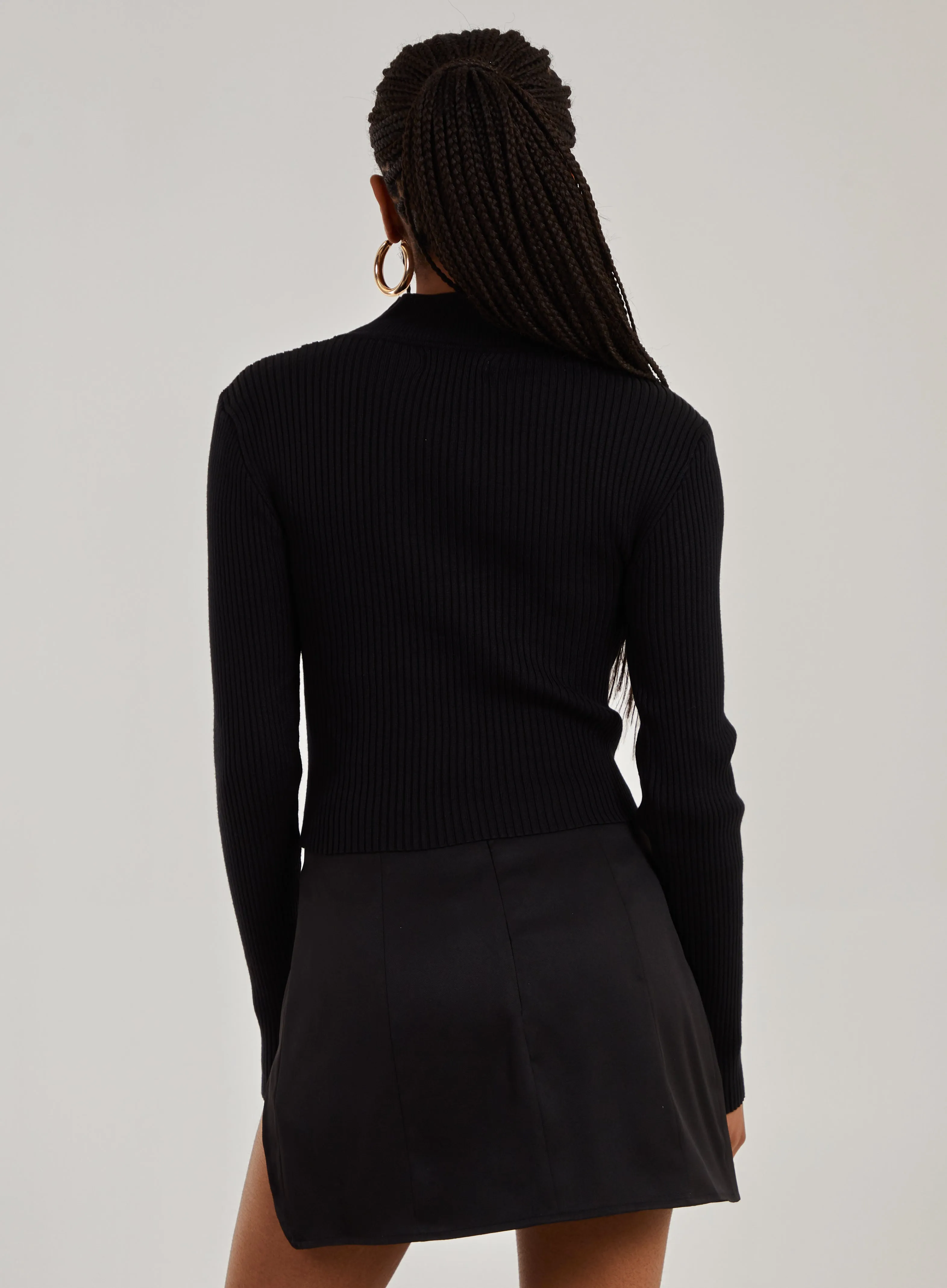 Cut Out Wrap High Neck Top