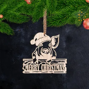 Cute Pig Christmas- Ornament Cut out 5 - PT97