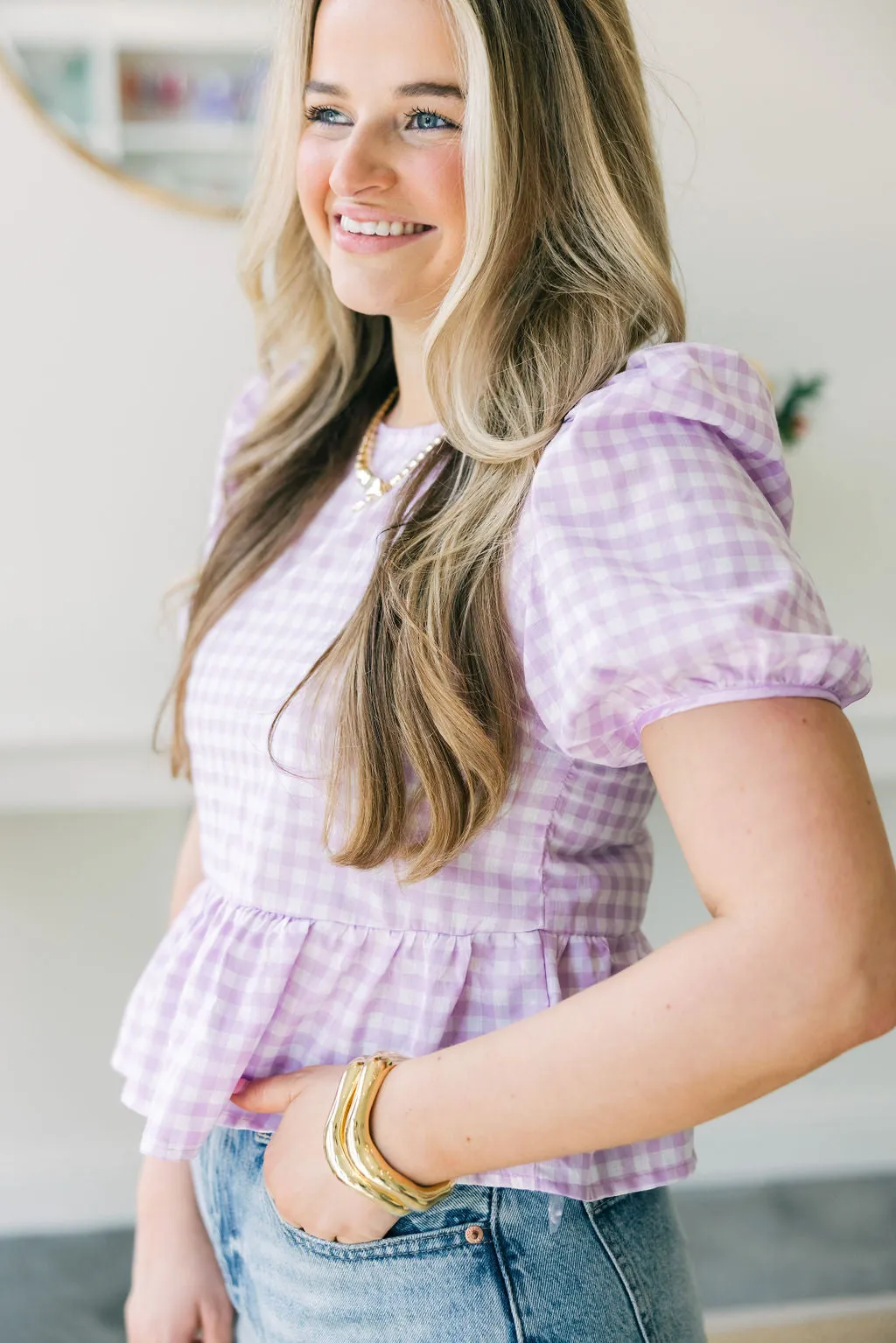 Daisy Plaid Top