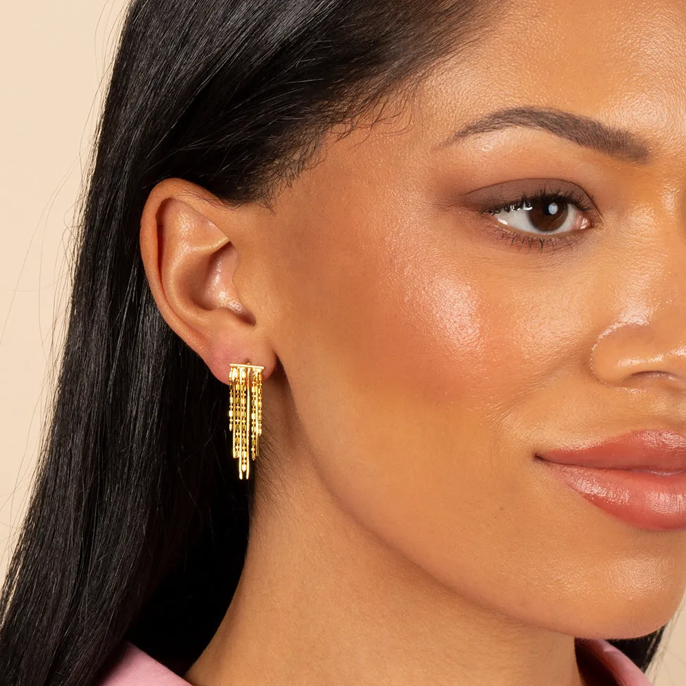 Dangling Fringe Stud Earring