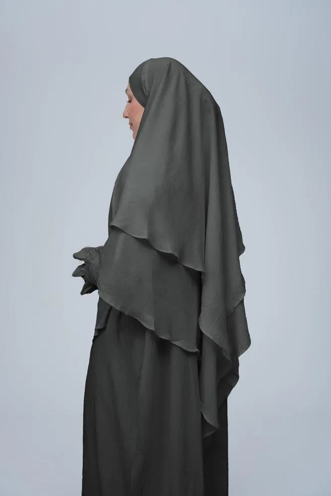 Dark Gray Pristine prayer gown for Omrah or prayer