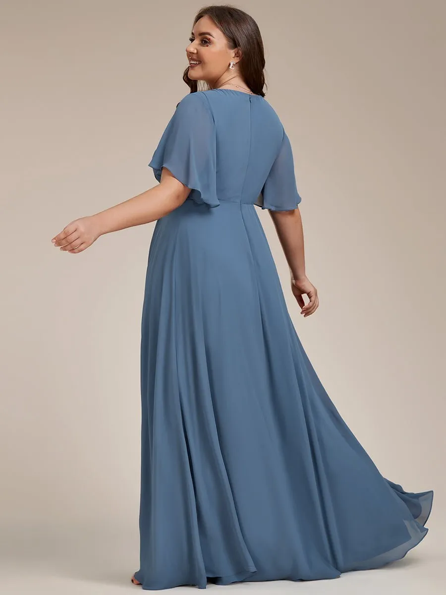 Darnika dusky navy short sleeve chiffon dress s14 Express NZ wide