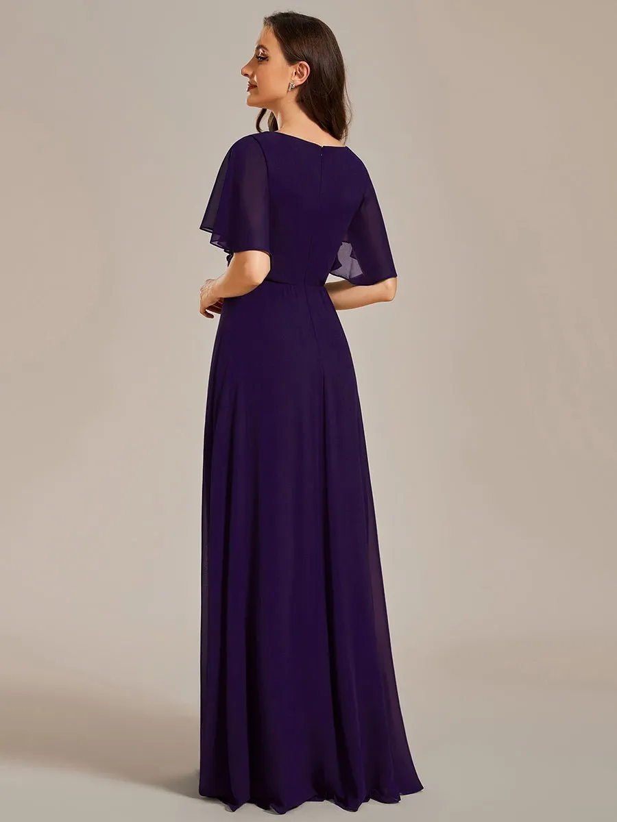 Darnika dusky navy short sleeve chiffon dress s14 Express NZ wide