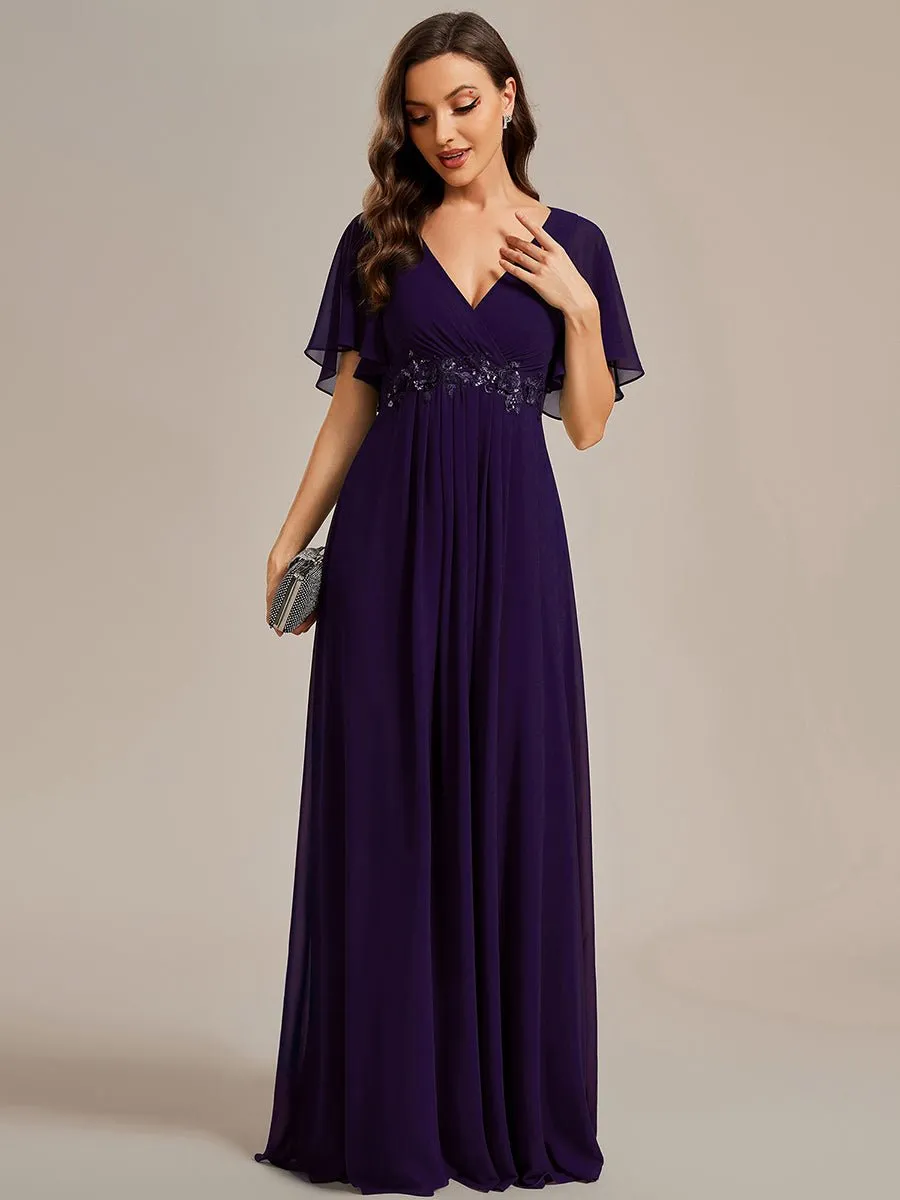 Darnika dusky navy short sleeve chiffon dress s14 Express NZ wide