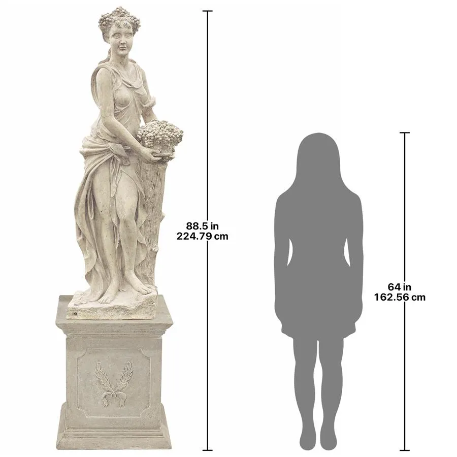 Design Toscano- The Four Goddesses of the Seasons Statue: Autumn Statue & Plinth