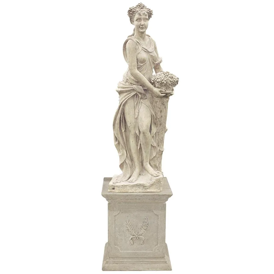 Design Toscano- The Four Goddesses of the Seasons Statue: Autumn Statue & Plinth