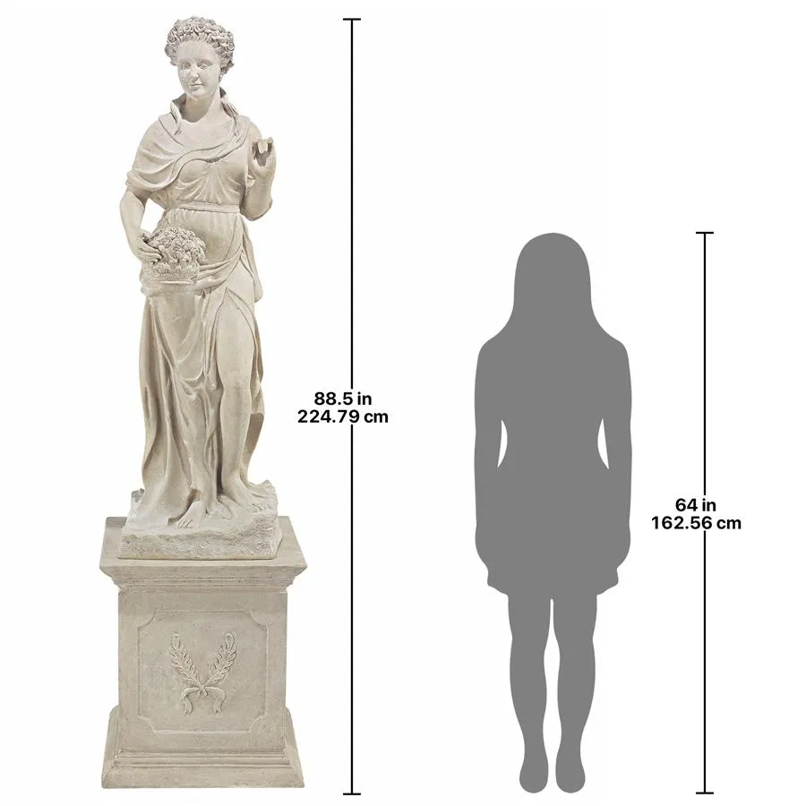 Design Toscano- The Four Goddesses of the Seasons Statue: Spring Statue & Plinth