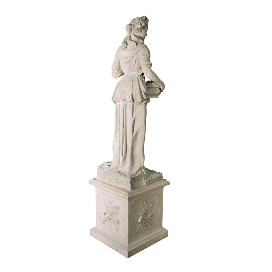 Design Toscano- The Four Goddesses of the Seasons Statue: Spring Statue & Plinth