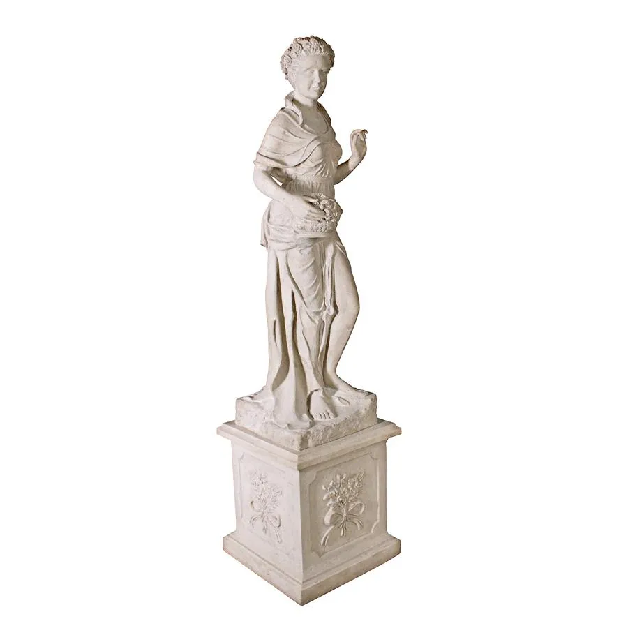 Design Toscano- The Four Goddesses of the Seasons Statue: Spring Statue & Plinth