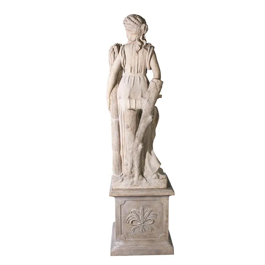 Design Toscano- The Four Goddesses of the Seasons Statue: Summer Statue & Plinth
