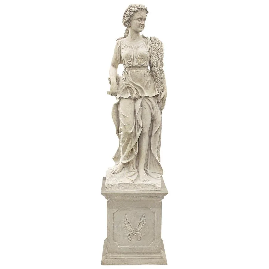 Design Toscano- The Four Goddesses of the Seasons Statue: Summer Statue & Plinth