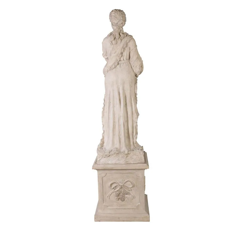 Design Toscano- The Four Goddesses of the Seasons Statue: Winter Statue & Plinth