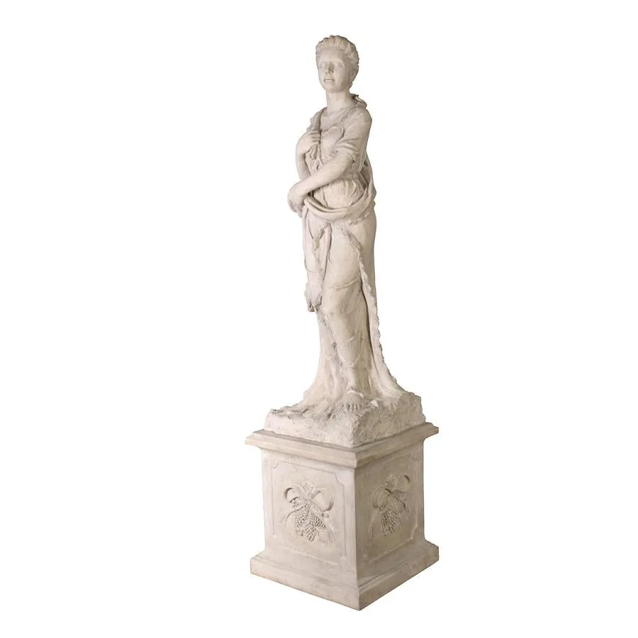 Design Toscano- The Four Goddesses of the Seasons Statue: Winter Statue & Plinth