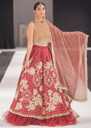 Designer red Indian bridal dress with beautiful embroidered work # B3348