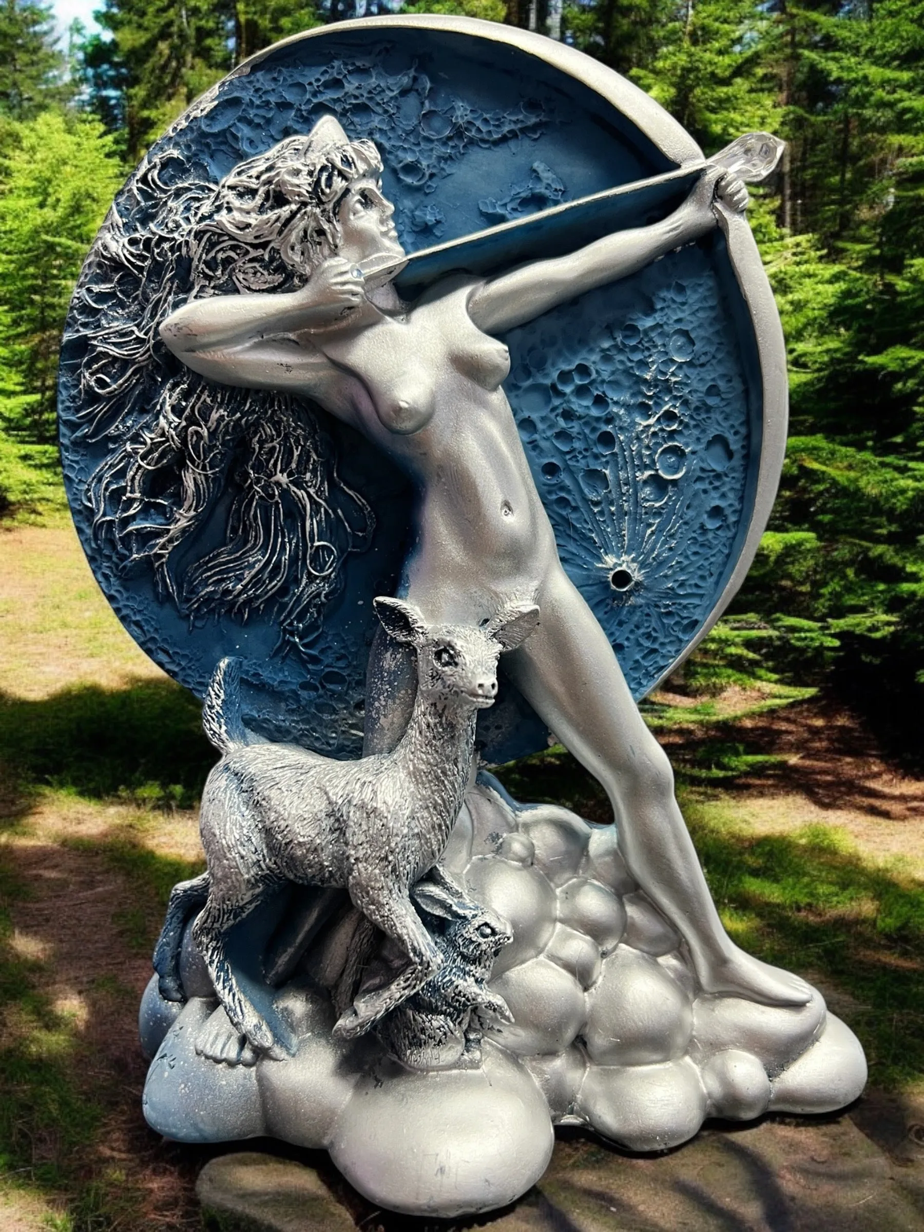 Diana Moon Goddess Statue - Oberon Zell - Roman Moon Goddess