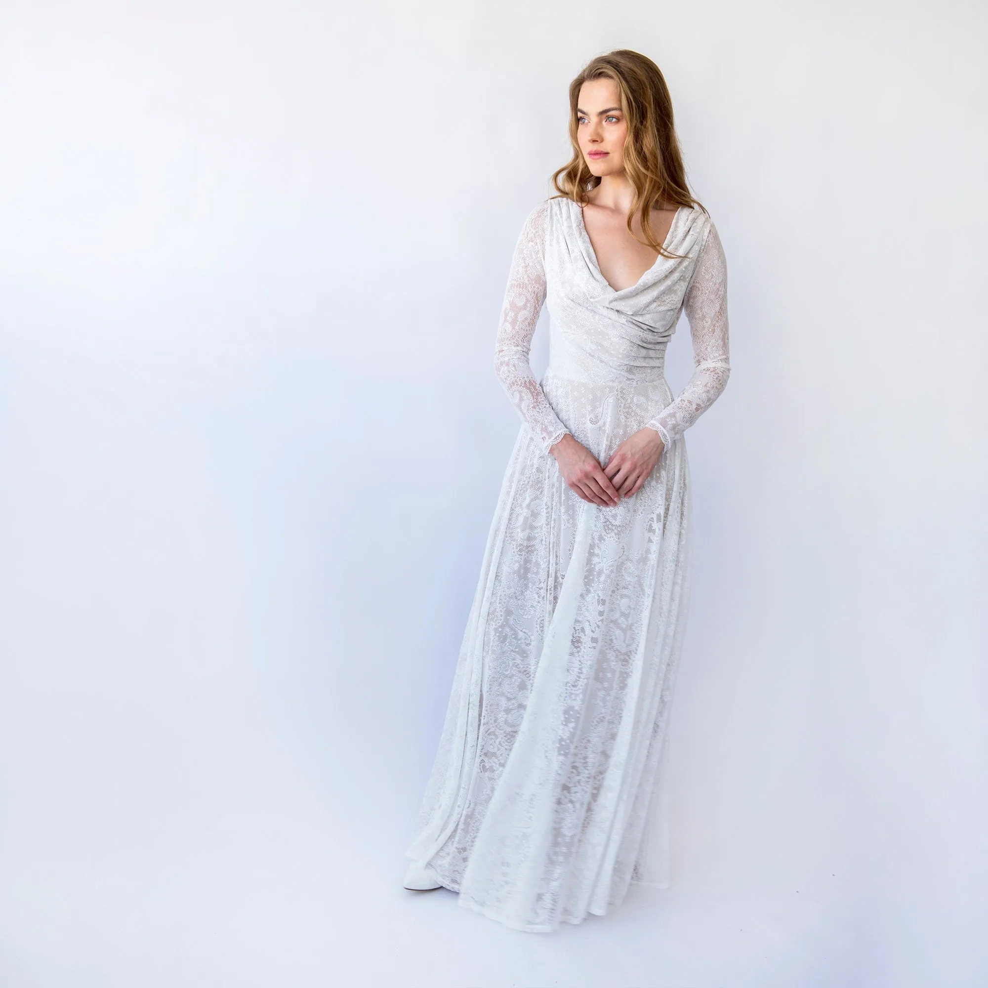 Draped Neckline Dress #1459