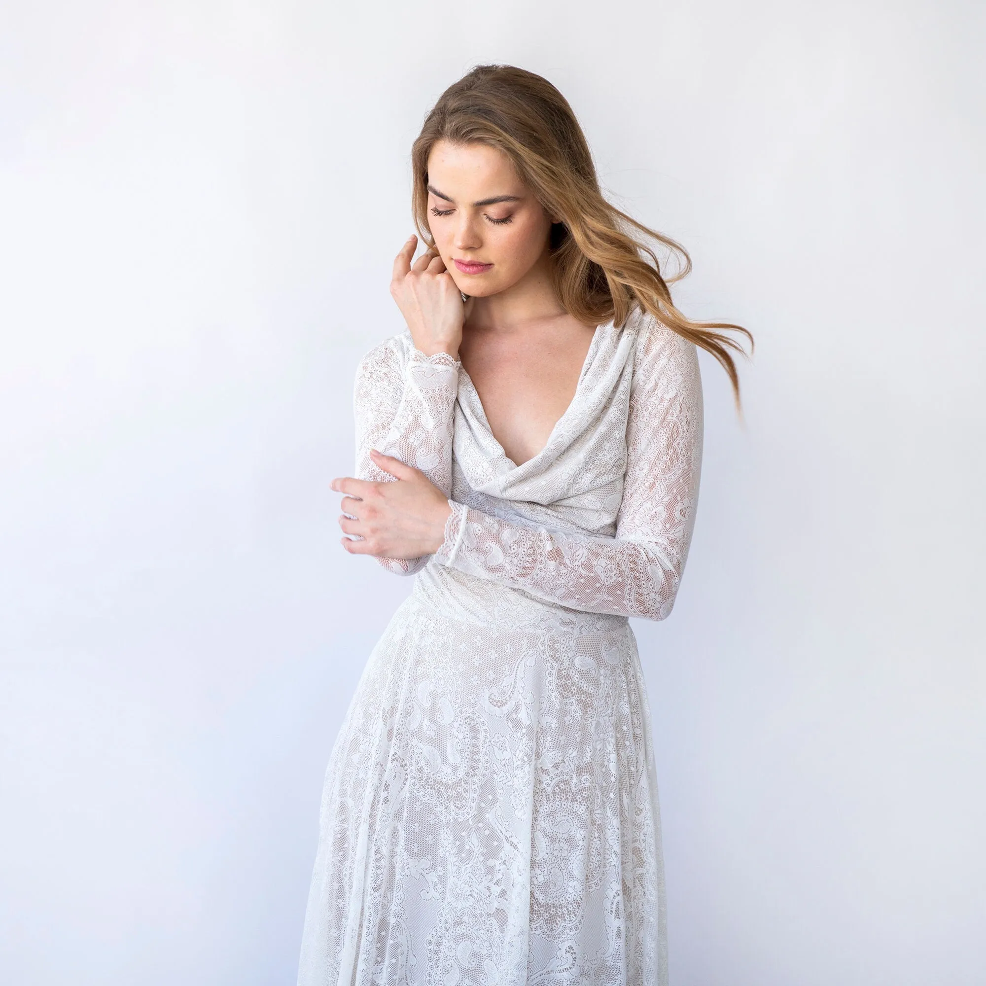 Draped Neckline Dress #1459