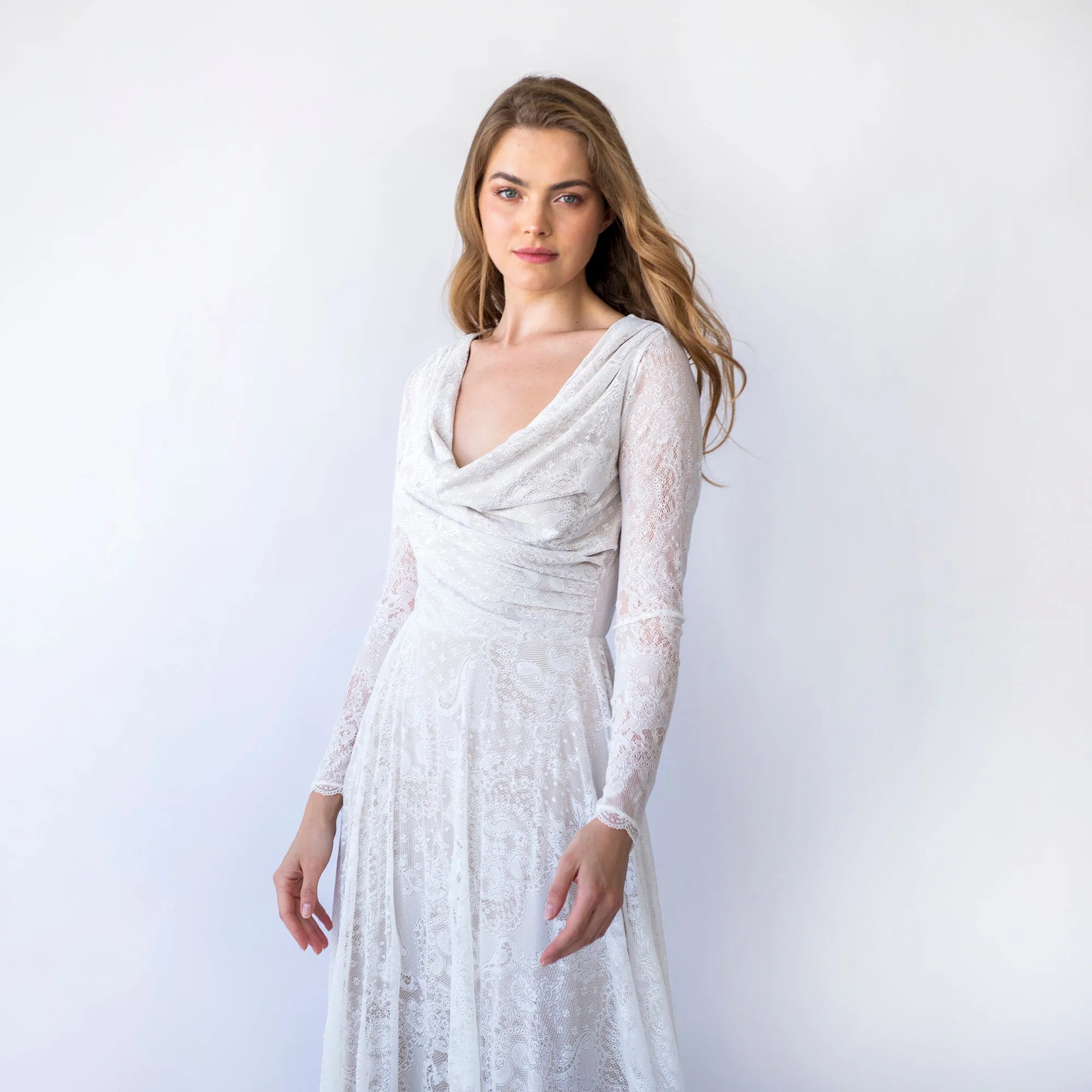Draped Neckline Dress #1459
