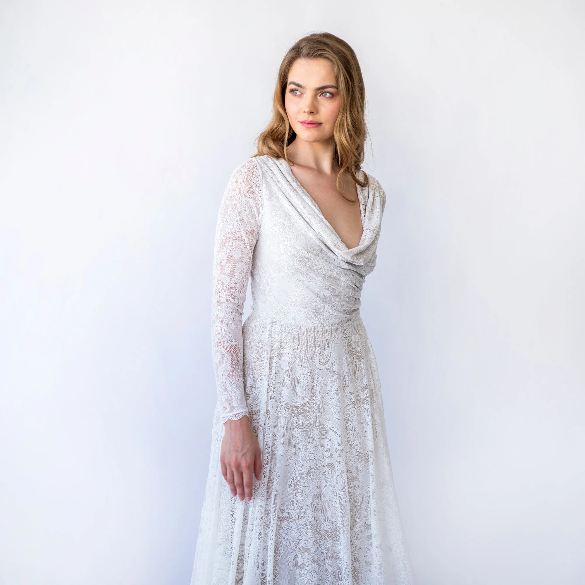 Draped Neckline Dress #1459